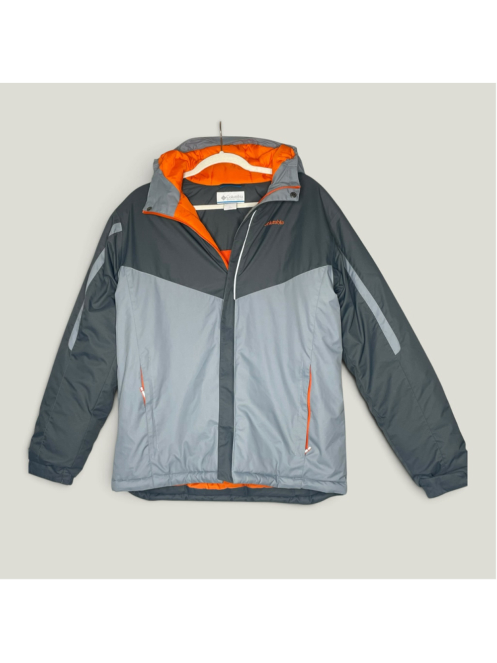 Columbia Boys XL 18/20 Hooded Winter Ski Jacket Gray Orange
